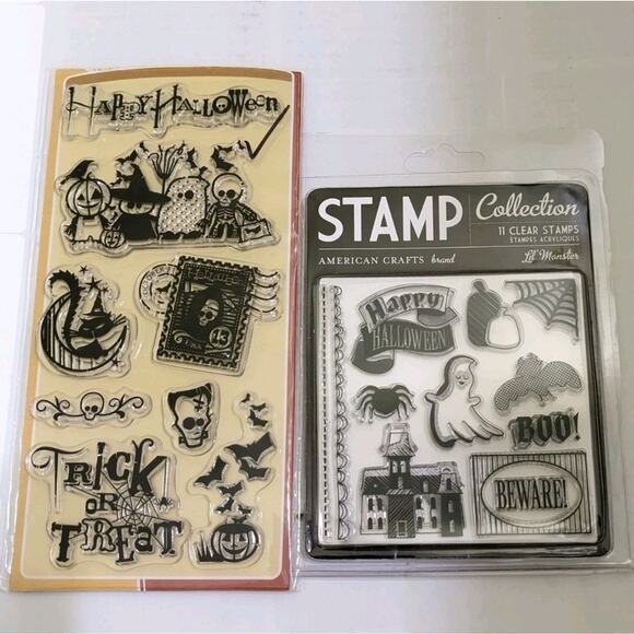 Inkadinkado TRICK OR TREAT Halloween Clear Stamp Set 99133 Retired - Picture 1 of 6